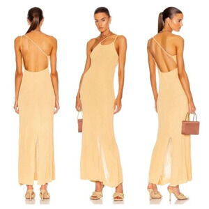 Auteur Joan Knit backless Maxi Dress in Mustard yellow medium